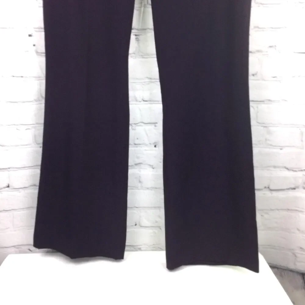 Worthington Women's Stretch Floral Embroidered Waist Purple Straight Leg Size 10